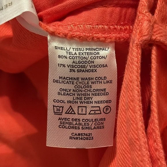 NWT LOFT Utility Pocket Skirt in 'Hothouse' Orange/Pink Size 14 - Picture 11 of 12